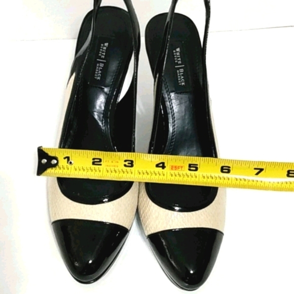 Elegant Black and Cream Women's Slingback Heels - Picture 13 of 15